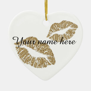 Custom Glitter Lips Ornament