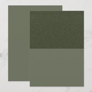 Custom Glitter Top Moss Green Flat Advice Card