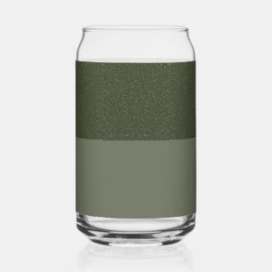 Custom Glitter-Top Moss Green Glass Can