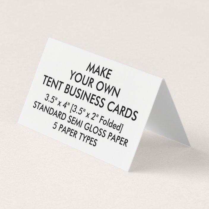 Custom GLOSSY Tent Folded Business Cards 3.5" x 2" Zazzle.ca