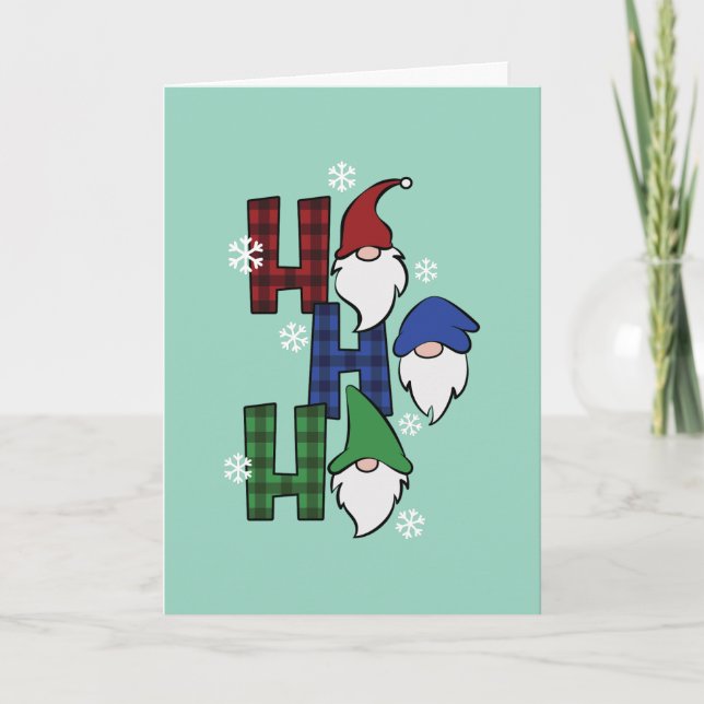 Custom Gnome Holiday Party Invitation with QR Code (Front)