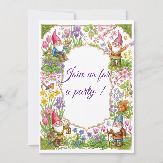 Custom gnomecore cottage Party Invite (Front)