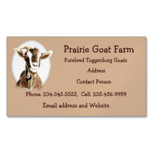 Custom Goat Farm Animal Business  Magnetic Business Card