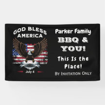 Custom God Bless America 4th of July Banner