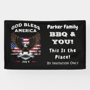Custom God Bless America 4th of July Banner