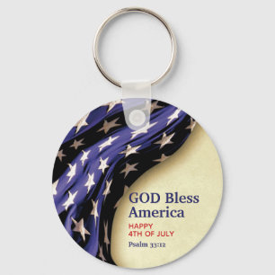 Custom GOD BLESS AMERICA Keychain