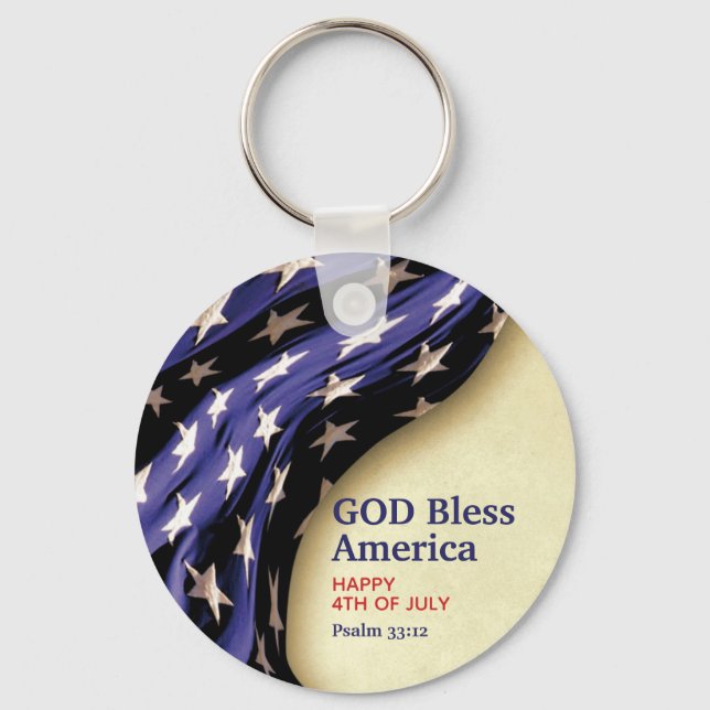 Custom GOD BLESS AMERICA Keychain (Front)