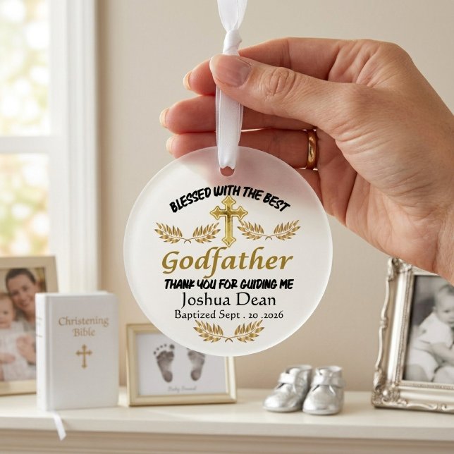 Custom Godfather Blessing Personalized Baptism  Ornament (Creator Uploaded)