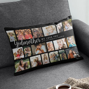 Custom Godmother 18 Photo Collage Lumbar Pillow