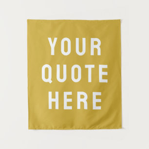 Custom Gold Banner Personalized Your Quote Wall Tapestry