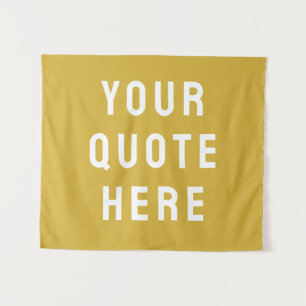 Custom Gold Banner Personalized Your Quote Wall Tapestry