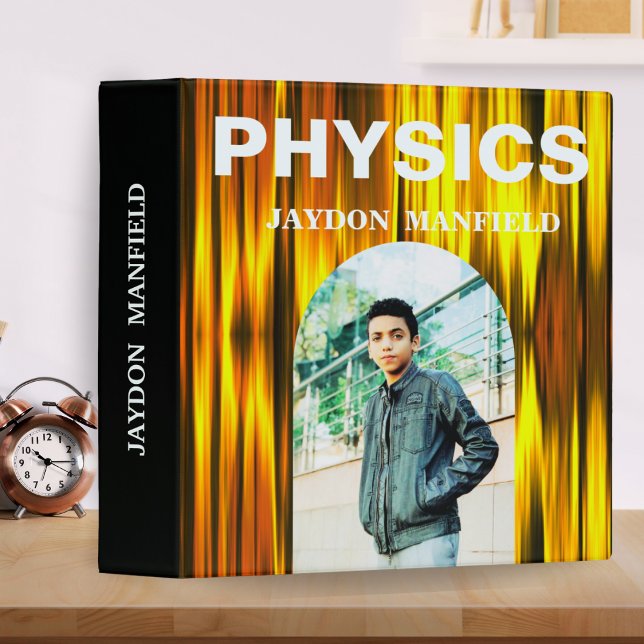 Custom Gold & Black Modern Physics Name Photo Binder (Creator Uploaded)