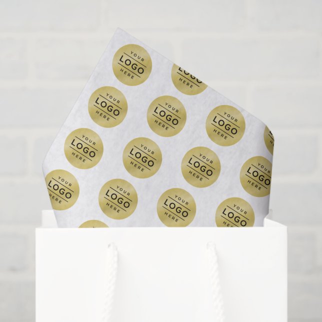 Custom Gold Business Logo Pattern Tissue Paper (Gift Bag)
