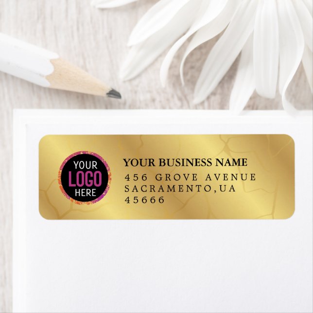 Custom gold Business Logo Return Address  Label (Insitu)
