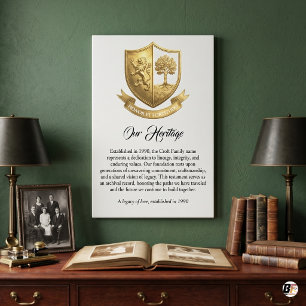 Custom Gold Coat of Arms Family Heritage Crest  Canvas Print