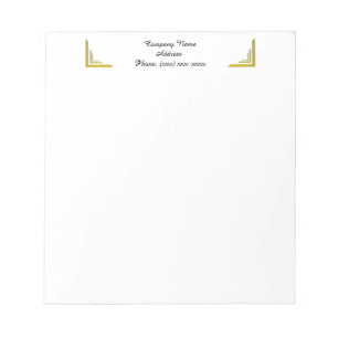 Custom Gold Corner Business Notepad