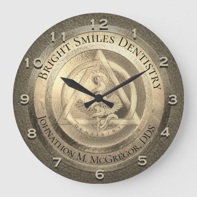 Custom Gold Dentist Clock (Front)
