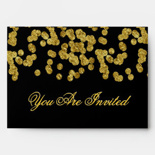 Custom Gold Faux Foil Confetti Envelopes