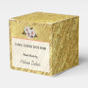Custom Gold & Floral Bath Bomb Product   Gift Box
