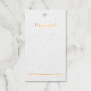 Custom Gold Floral Spray Earring Display Cards Gift Tags