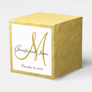 Custom Gold Foil Coloured Monogram Favour Box