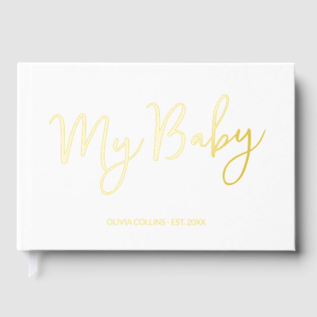 Custom Gold Foil My Baby Book Keepsake for Mother (Front)