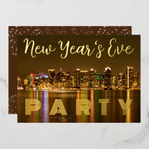 Custom Gold Foil San Diego NYE Party