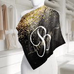 Custom Gold Glitter Black Sparkle Monogram Bandana<br><div class="desc">Easily personalize this trendy elegant bandana design featuring pretty gold sparkling glitter on a black brushed metallic background.</div>