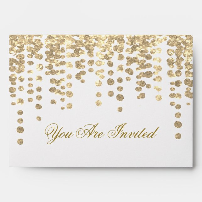 Custom Gold Glitter Confetti Envelope (Front)