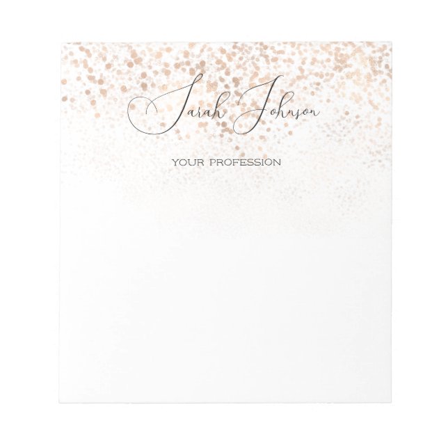 Custom Gold Glitter Notepad (Front)