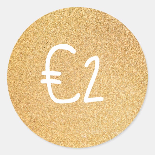Custom Gold Glitter Sale Price tag Round Sticker (Front)