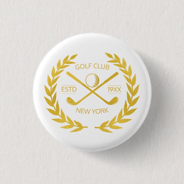 Custom Gold Golf Club Elegant Minimal Modern  1 Inch Round Button (Front)