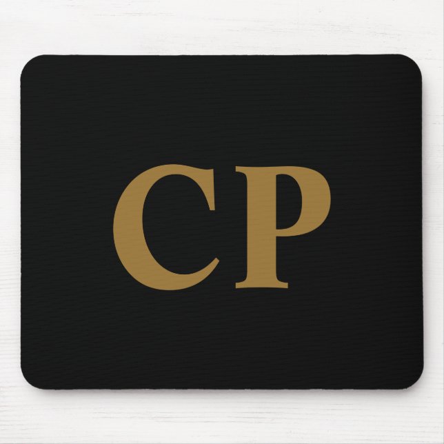 Custom Gold Initial Mouse Pad (Front)