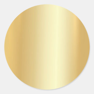 Custom Gold Look Blank Template Add Text Gloss Classic Round Sticker