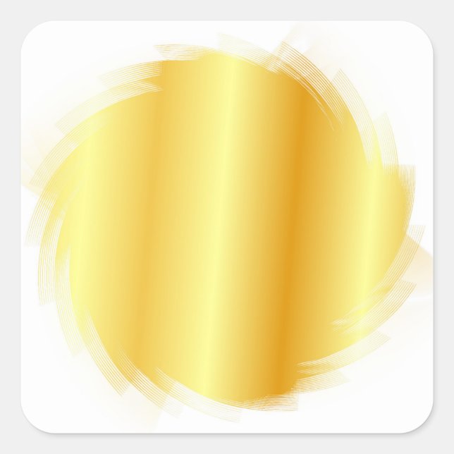 Custom Gold Look Blank Template Add Your Text Square Sticker (Front)