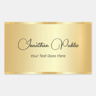 Custom Gold Look Calligraphy Hand Script Template Sticker
