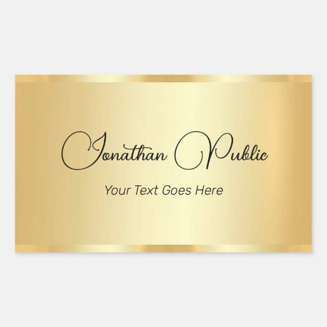 Custom Gold Look Calligraphy Hand Script Template Sticker (Front)