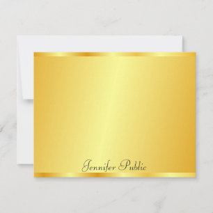 Custom Gold Look Elegant Hand Script Name Text Card