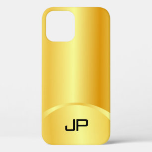 Custom Gold Look Elegant Modern Monogram iPhone 12 Case