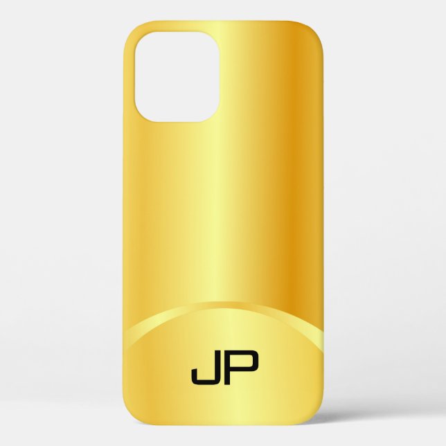 Custom Gold Look Elegant Modern Monogram Case-Mate iPhone Case (Back)