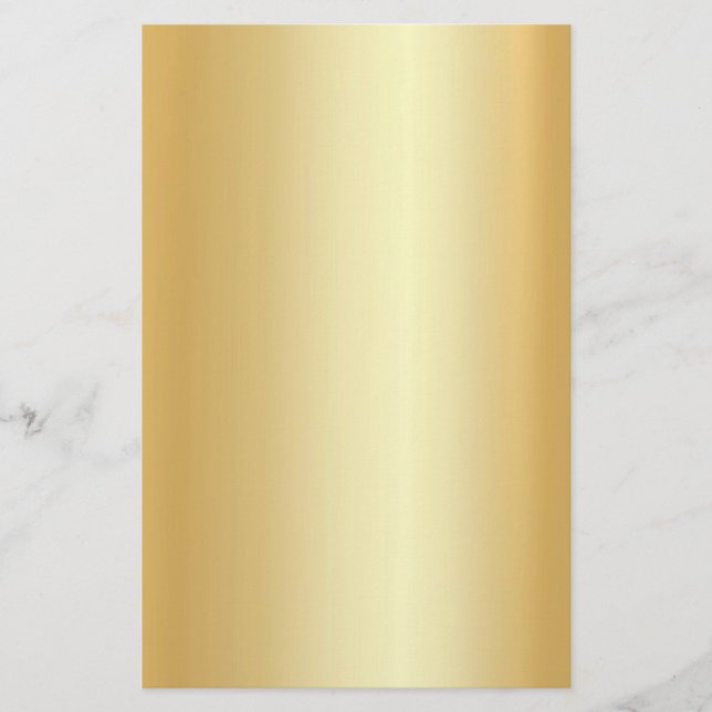 Custom Gold Look Modern Elegant Blank Template Stationery (Front)
