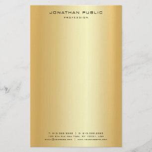Custom Gold Look Modern Elegant Trendy Template Stationery