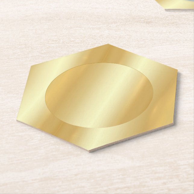 Custom Gold Look Trendy Stylish Blank Template Paper Coaster (Angled)