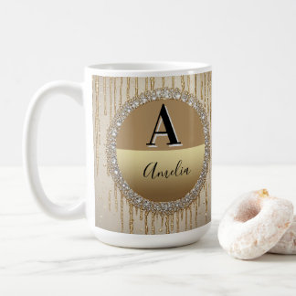 Custom Gold Monogram Gift For Wedding And Events Coffee Mug