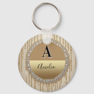Custom Gold Monogram Gift For Wedding And Events Keychain
