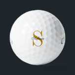 Custom Gold Monogram Name Initial  Golf Ball<br><div class="desc">Custom golf balls personalized with your name and unique monogram. Click Customize It to edit fonts and colours or add your own text and images to create a unique one of a kind gift. Easy to customize. Golf in style. Get yours today!</div>