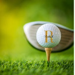 Custom Gold Monogram Name Initial  Golf Ball<br><div class="desc">Custom golf balls personalized with your name and unique monogram. Click Customize It to edit fonts and colours or add your own text and images to create a unique one of a kind gift. Easy to customize. Golf in style. Get yours today!</div>