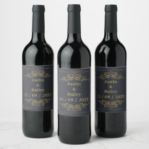 Custom Gold Name Bottle Set Wine Label