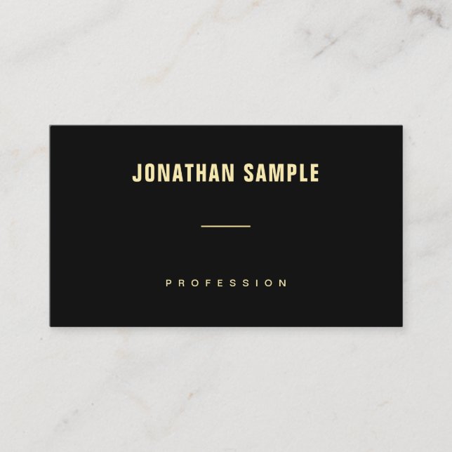Custom Gold Name Text Simple Template Modern Business Card (Front)