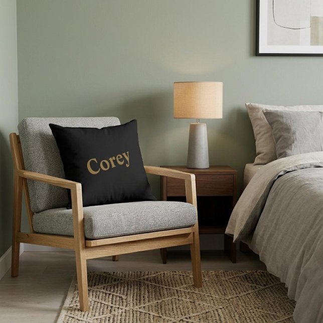 Custom Gold Name Throw Pillow (Creator Uploaded)